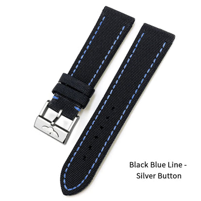 Nylon Canvas Watch Strap, 22mm, for Breitling HMGER Challenger, black, green, gray, yellow, high quality