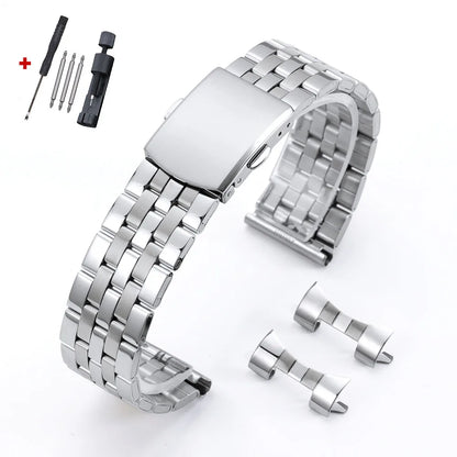 Bracelet de montre en acier inoxydable, 12mm 14mm 16mm 18mm 20mm 22mm 24mm, Bracelet métallique universel pour hommes et femmes, remplacement des sangles à boucle pliante