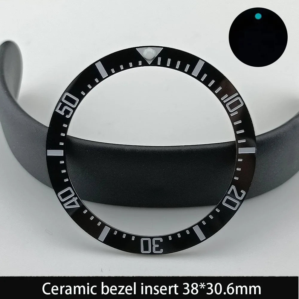 38mm x 30.6mm Sloped Ceramic Bezel GMT and Diving Watch Insert for 40mm Men's Watch Replacement Watch Bezel Inserts