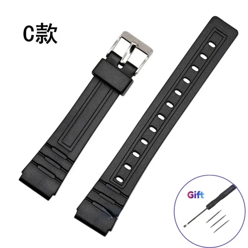 Bracelet de montre en caoutchouc 16mm adapté pour Casio MQ24 MQ76 bracelets de montre étanches Bracelet en Silicone souple Bracelet de Sport Bracelet en matériau TPU