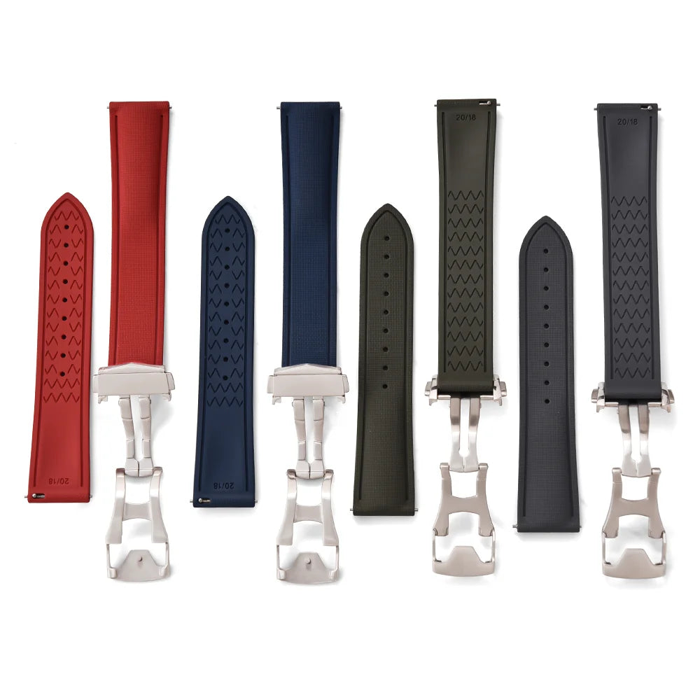 OZE Bracelet montre en caoutchouc flurocarbone - Rapide - Boucle Déployante