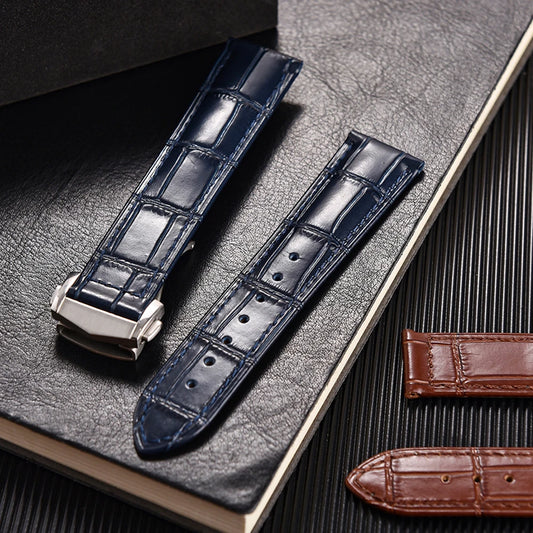 Calfskin Leather Watch Strap, 19mm 20mm 21mm 22mm, for Omega 007 Seamaster 300 De Ville AT150 Commander, Folding Buckle Strap