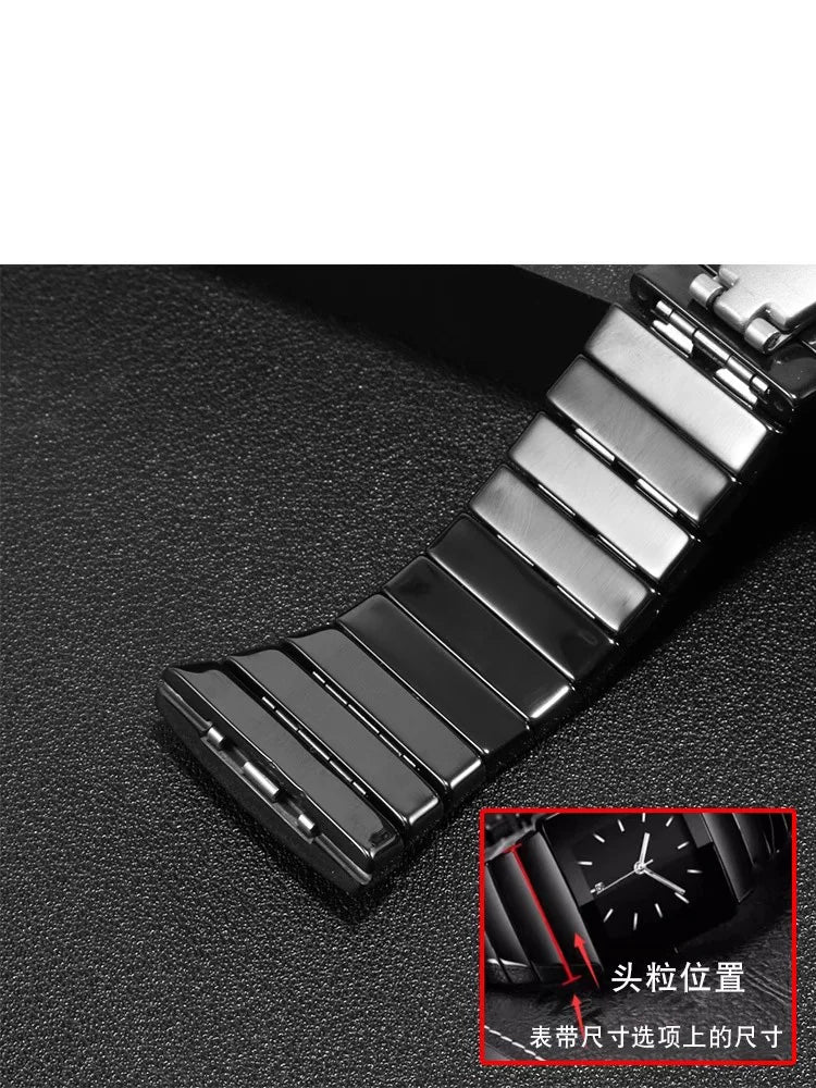 Black Ceramic Watch Strap for Men and Women, Watchband, Watch Chain, Rado Sintra Series, High Quality, 17mm, 26mm, 29mm