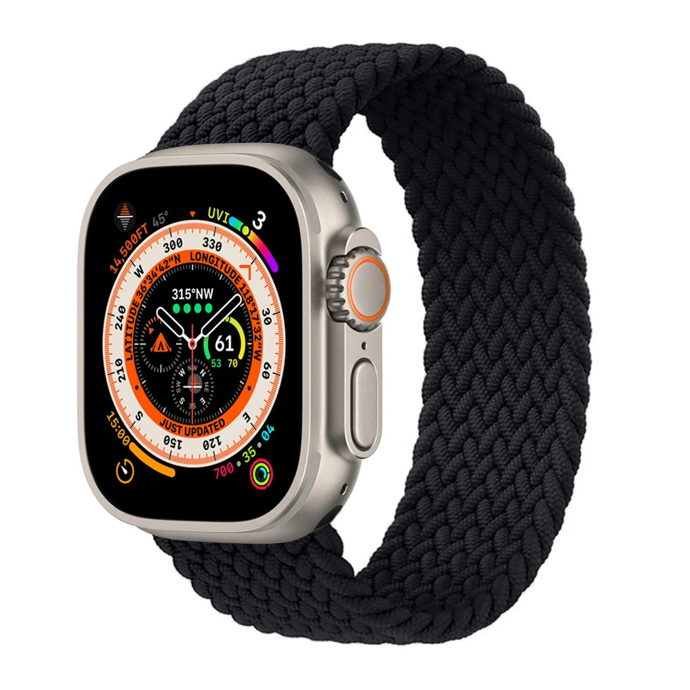 Bracelet tressé Solo Loop pour Apple Watch, 46mm 44mm 40mm 45mm 41mm 42mm, Correa, iWatch Series 11 10 9 SE 8 7 6 5 4 3