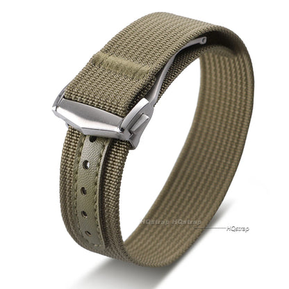 Bracelet en Nylon nervuré de 20mm pour Omega pour Swatch pour Moonswatch, boucle pliante en acier inoxydable, bracelet de montre de remplacement pour hommes et femmes
