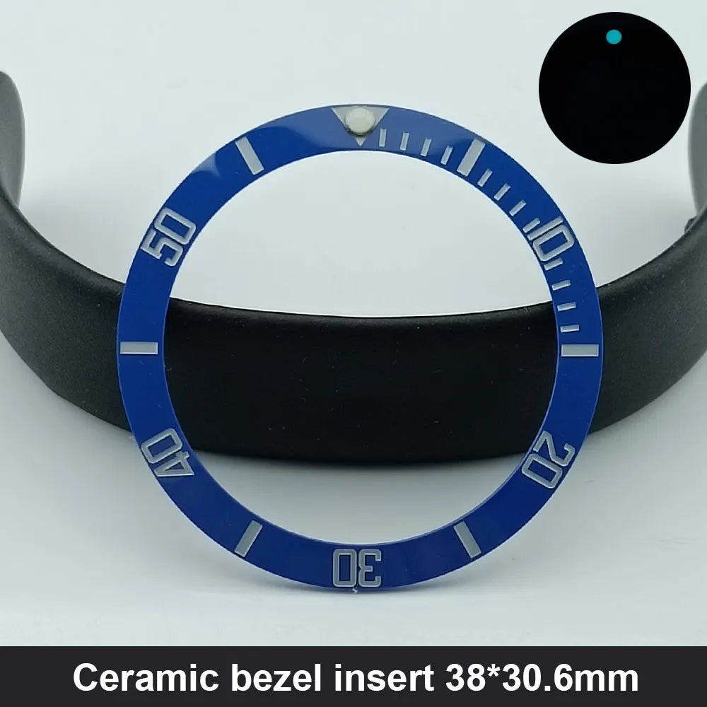 38mm x 30.6mm Sloped Ceramic Bezel GMT and Diving Watch Insert for 40mm Men's Watch Replacement Watch Bezel Inserts