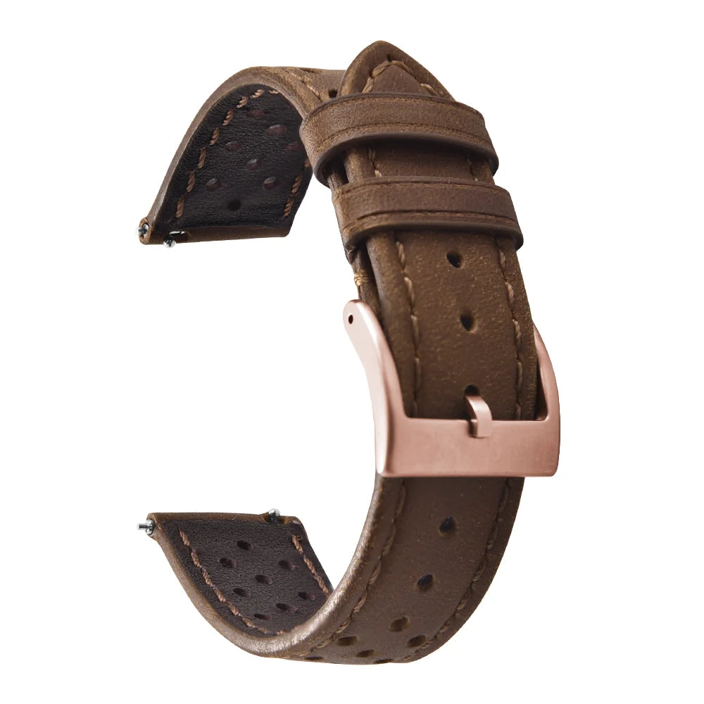 Bracelet en cuir respirant hommes femmes universel en peau de vache Bracelet de montre affaires Bracelet Sport Bracelet accessoires 18mm 20mm 22mm