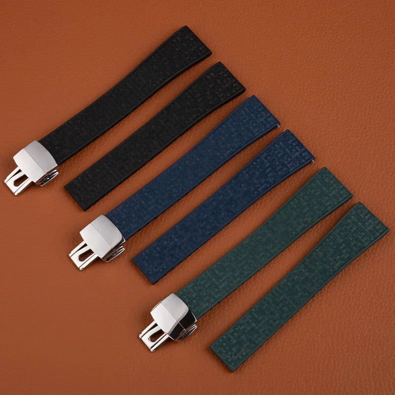 Premium FKM Rubber Watch Strap, Pixel Texture, 18/19/20/21/22mm, CTS Watchbands, for Traditional Men's/Women's Dive Watches