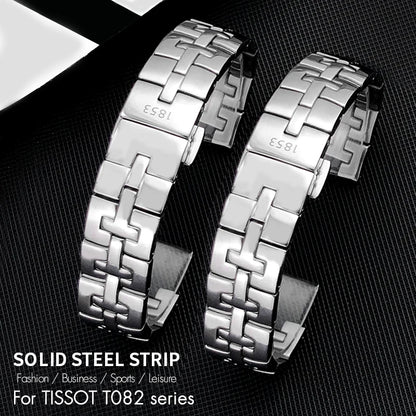 Bracelets de montre en acier inoxydable 316L, 15mm, qualité supérieure, tissot 1853 T-LADY T12 T082 T082.210, fermoir papillon, pour hommes