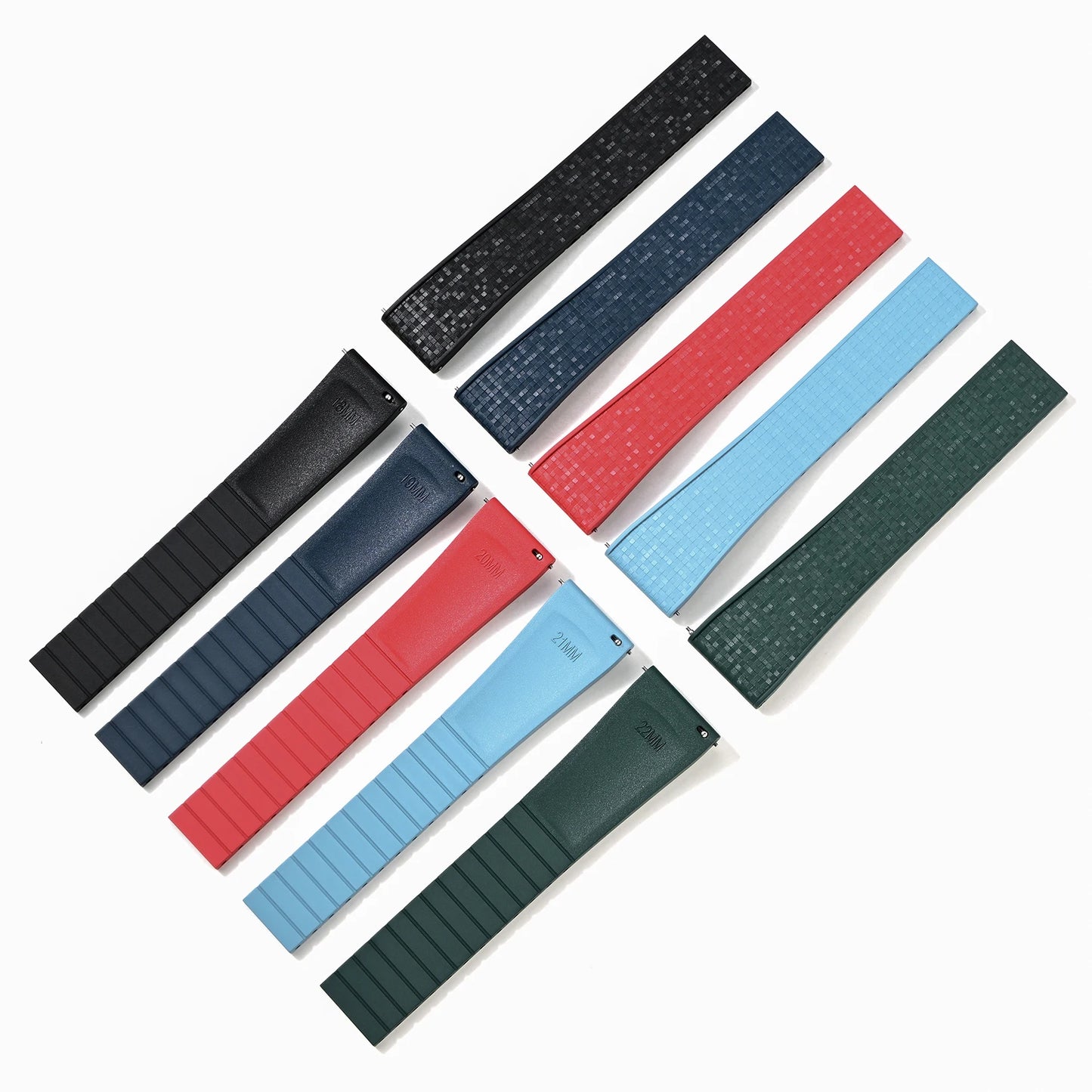 CTS – Bracelet de montre en caoutchouc fluoré, coupe sur la taille, 18/19/20/21/22mm, FKM, boucle de déploiement à dégagement rapide, pour hommes et femmes, Bracelet de remplacement