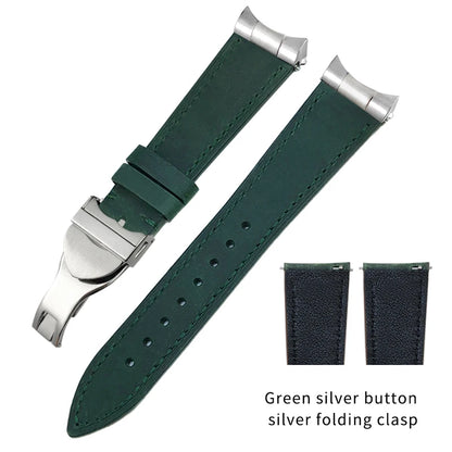 Genuine Leather Watch Strap Quick Release 22mm 20mm Cowhide Folding Buckle Watch Band for Tudor Black Bay 58 Strap