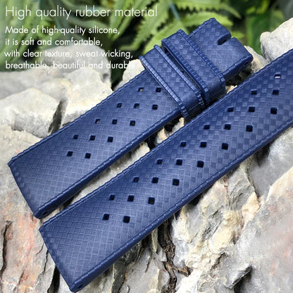 Cinturini per orologi in gomma adatti per orologi IWC Pilot Omega Rolex Longines Breitling Tudor, cinturini per orologi in silicone morbido per immersioni
