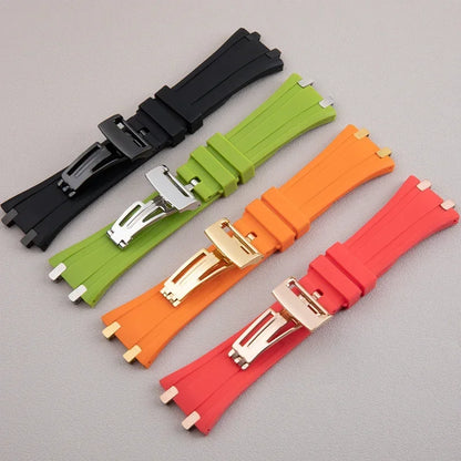 Soft Rubber Watch Strap, 26mm, for AP Bracelet, for Audemars Piguet, 15400, 15500, 26331, 3.5mm, End Link Strap