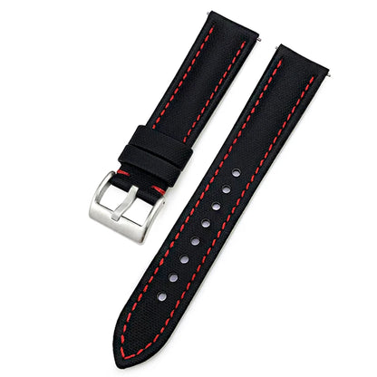 Bracelet de montre à dégagement rapide en nylon et cuir, 23mm, 24mm, 22mm, 21mm, 20mm, 19mm, 18mm, pour Blancpain Fifty Fathoms Tissot 1853