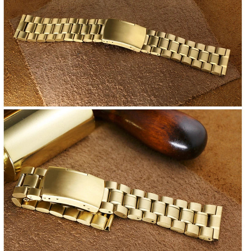 12 14 16 18 19 20 21 22 24mm High Quality Solid Stainless Steel Curved End Watch Band Bracelet Accessories with Tool