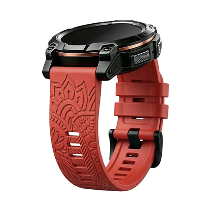 Bracelet en Silicone gravé, 20mm, 22mm, 26mm, pour Garmin Fenix 7X 7 Pro Solar/6X 6 Sapphire 5 5X Plus 3 3HR/Epix, bracelet de montre QuickFit