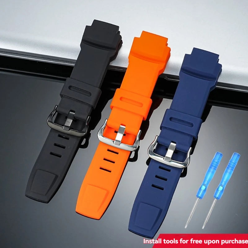Bracelet de montre convexe en silicone souple, pour Casio PROTREK série PRW 3500 2500 5000 prw5100 PRG 250T 270 prg550 200