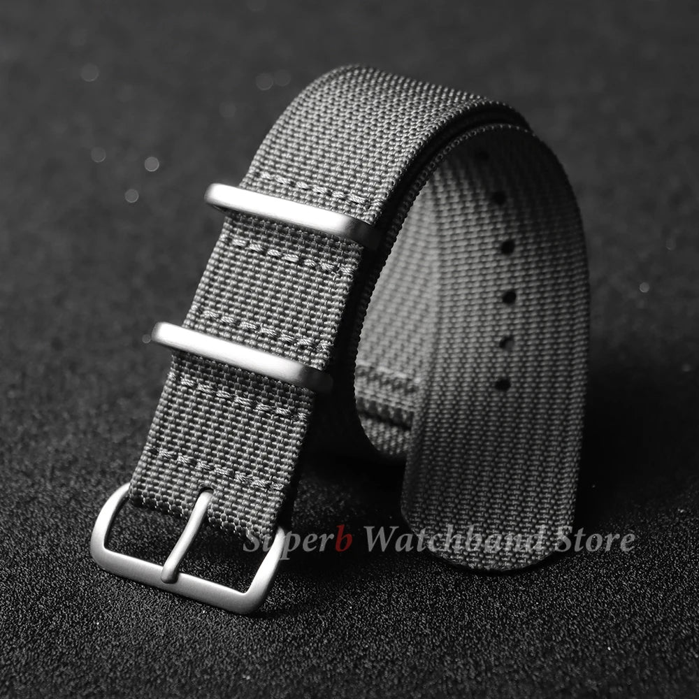 18mm 19mm 20mm 22mm New Ribbed Nylon Watch Strap Green Black Military Watchband for Seiko Army Sport Replacement Belt Strap