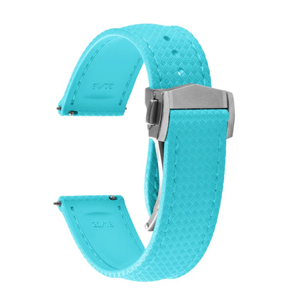 FKM Waterproof Rubber Watch Band Quick Release Deployment Clasp Straps 20mm 22mm Universal Watch Bracelet