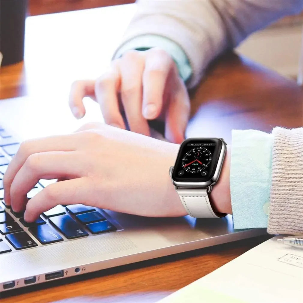 Cinturino in pelle per Apple Watch, Ultra 3, 49mm, 46mm/42mm, 41mm/45mm, 44mm, 40mm, iWatch serie 11 10 9 8 7 4 5 6 se