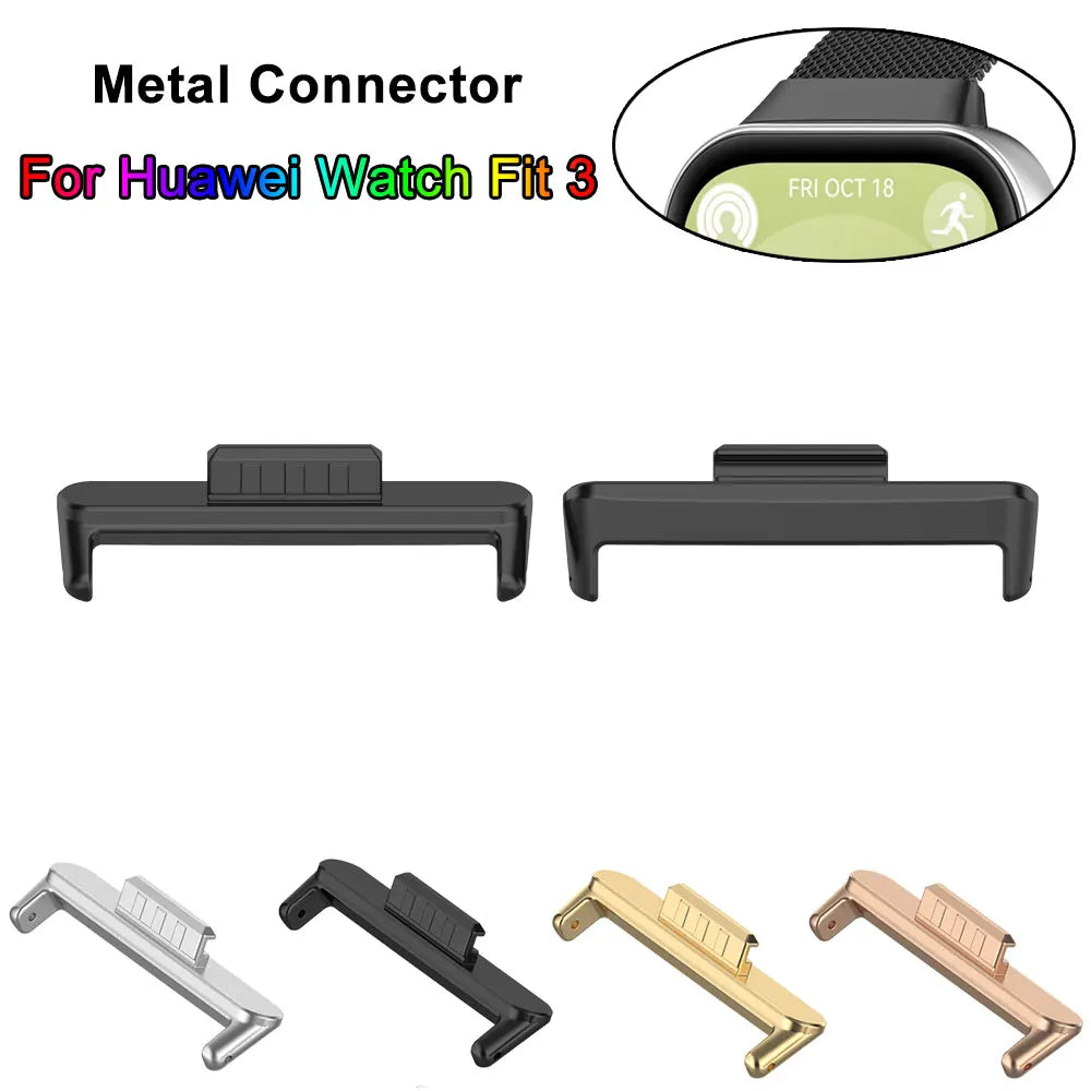 Connettore per cinturino in acciaio inossidabile, connettore metallico di ricambio, accessori intelligenti, foro per Huawei Watch Fit 3, Fit3