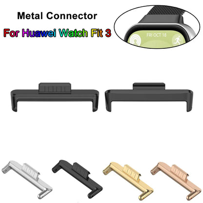 Connettore per cinturino in acciaio inossidabile, connettore metallico di ricambio, accessori intelligenti, foro per Huawei Watch Fit 3, Fit3