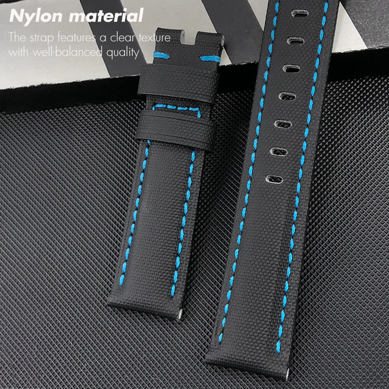 Cinturino per orologio in tela di nylon da uomo, 20mm, 21mm, 22mm, 23mm, 24mm, 25mm, 26mm, per Panerai Seiko Breitling Citizen, cinturino universale in pelle
