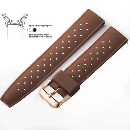 Bracelet de montre en Silicone Tropical bracelet de montre à dégagement rapide 18mm 20mm 22mm bracelet de montre intelligente Tropic en caoutchouc pour Oris Seiko Citizen