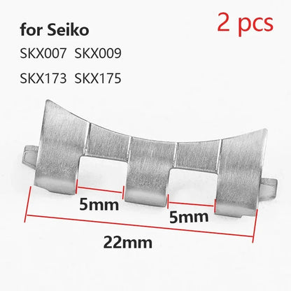 Connecteurs de bande en acier inoxydable, 2 pièces, pour huître jubilé, lien à extrémité plate incurvée pour Seiko SKX007 SKX009, adaptateur de sangle 18 22 21 20mm