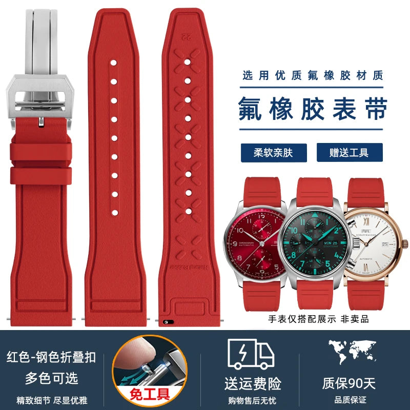 Cinturino per orologio in silicone morbido 20 mm 21 mm 22 mm per IWC Pilot | Cinturino sportivo a sgancio rapido | Sostituzione unisex impermeabile del cinturino in gomma