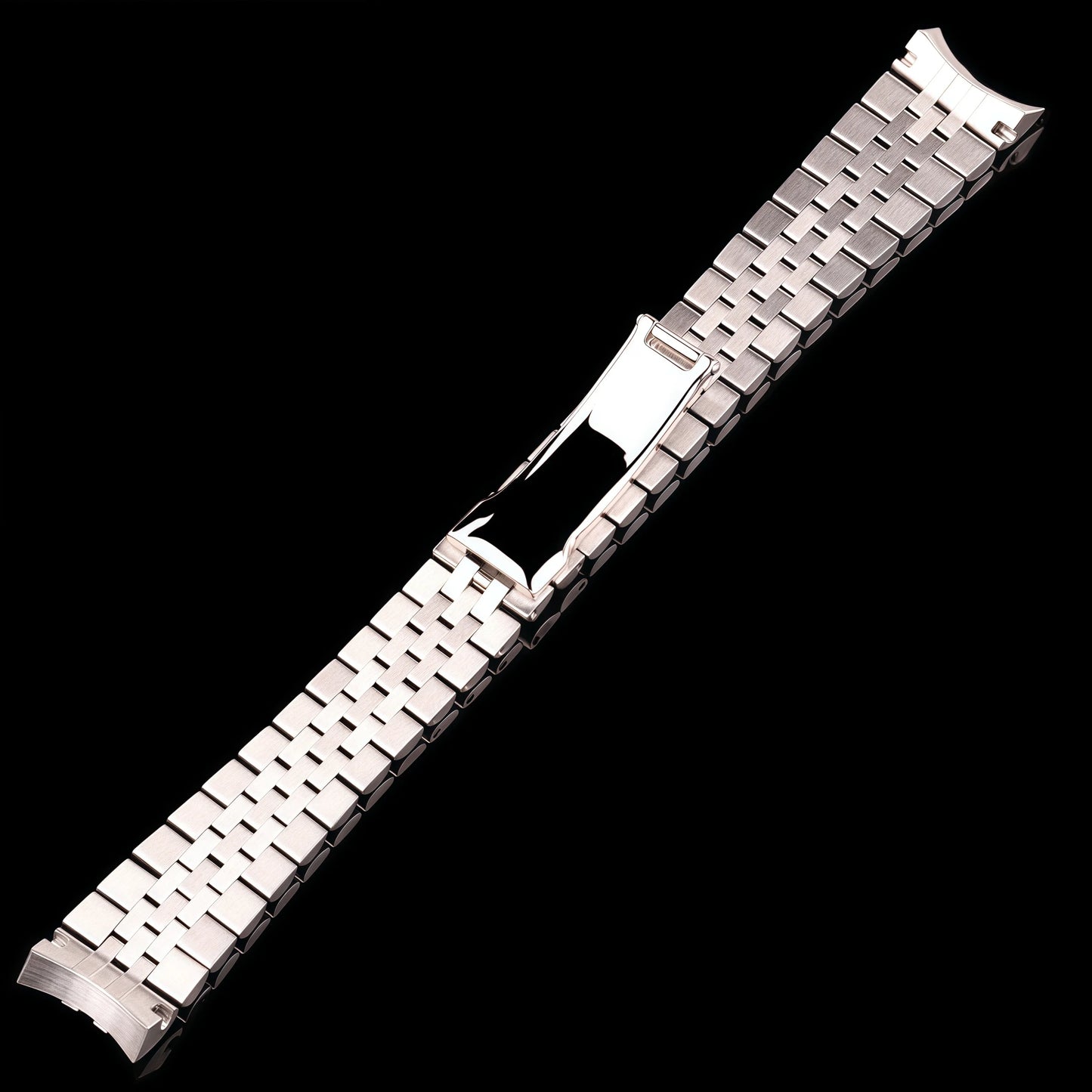 Bracelet de montre en acier inoxydable 904l, 20mm, argent massif, brossé, poli, extrémité incurvée, pour montres 40 41mm