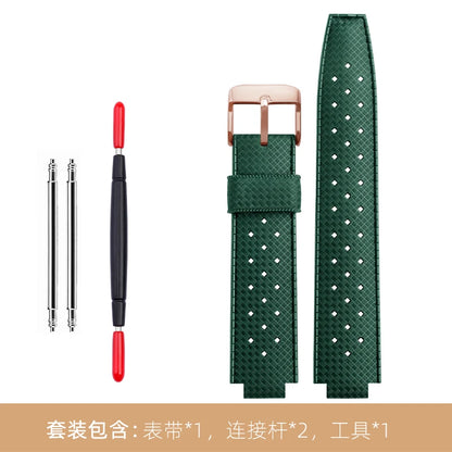 Cinturino in gomma per orologio LV, con apertura rialzata, Louis Vuitton, serie Tambour, Q1121, cinturino dedicato, uomo, donna, Q114k