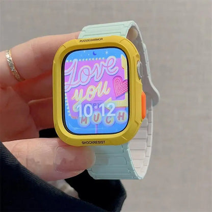 Bracelet magnétique en silicone + étui pour Apple Watch 49mm 46mm 45mm 44mm 41 40 42 Correa Band pour Watch Series 10 9 8 7 SE 6 5 4