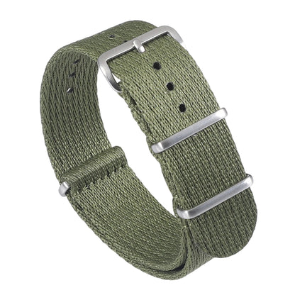 Cinturino per orologio monopezzo in nylon morbido 20mm 22mm, cinturino premium liscio a passaggio singolo, tessuto intrecciato a righe, cinturino da polso