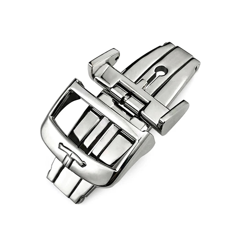 316L Stainless Steel Butterfly Clasp, 18mm, for Jaeger LeCoultre Master, Leather Watch Strap, Rose Gold, Buckle Accessories