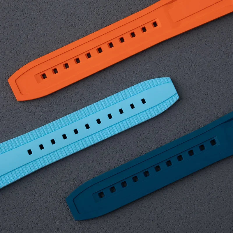 Bracelet en caoutchouc fluoré à motif tissé, 20/22mm, avec boucle de 18mm, pour bracelet de montre Breitling Superocean AVENGER Navitimer