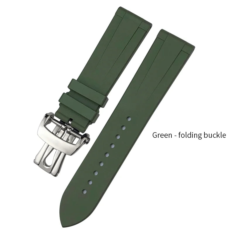 22mm FKM Watch Strap, High Quality, Flexible, Waterproof, Fluoro Natural Rubber, for Blancpain Fifty Fathoms S Watch