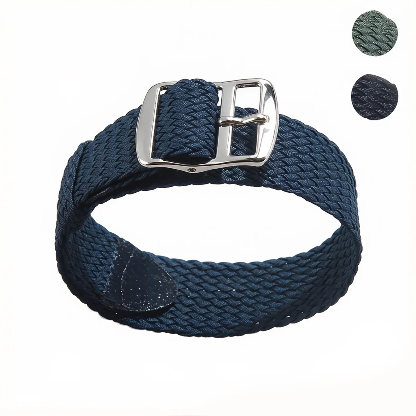 Perlon Woven Nylon Watch Straps, Solid Color, Fabric, Black, Blue, 18mm, 20mm
