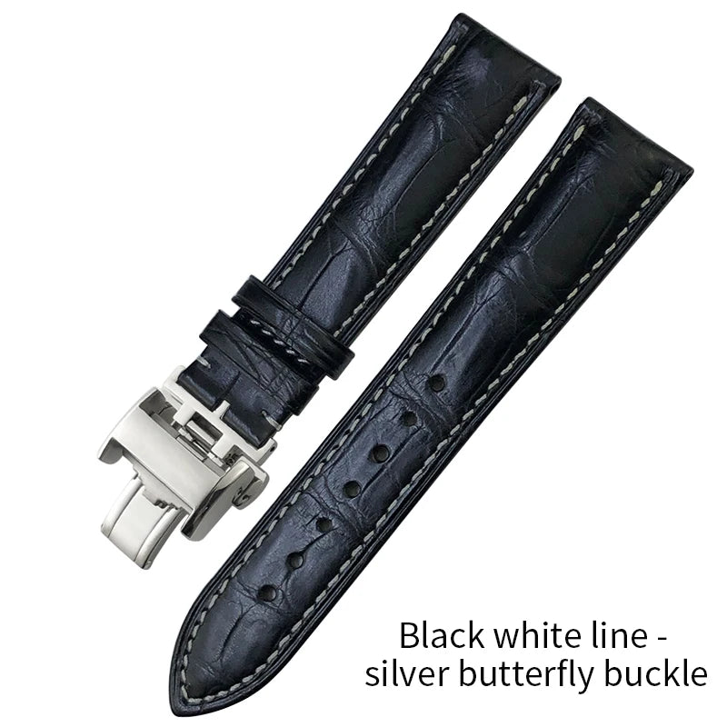 Cinturino per orologio in pelle di alligatore americano, in pelle di coccodrillo, 16mm 18mm 19mm 20mm 21mm 22mm, per cinturino per orologio Longines Master L2 L3 L4 L5