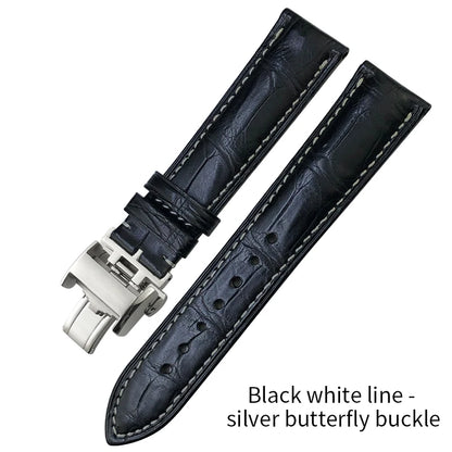 Cinturino per orologio in pelle di alligatore americano, in pelle di coccodrillo, 16mm 18mm 19mm 20mm 21mm 22mm, per cinturino per orologio Longines Master L2 L3 L4 L5