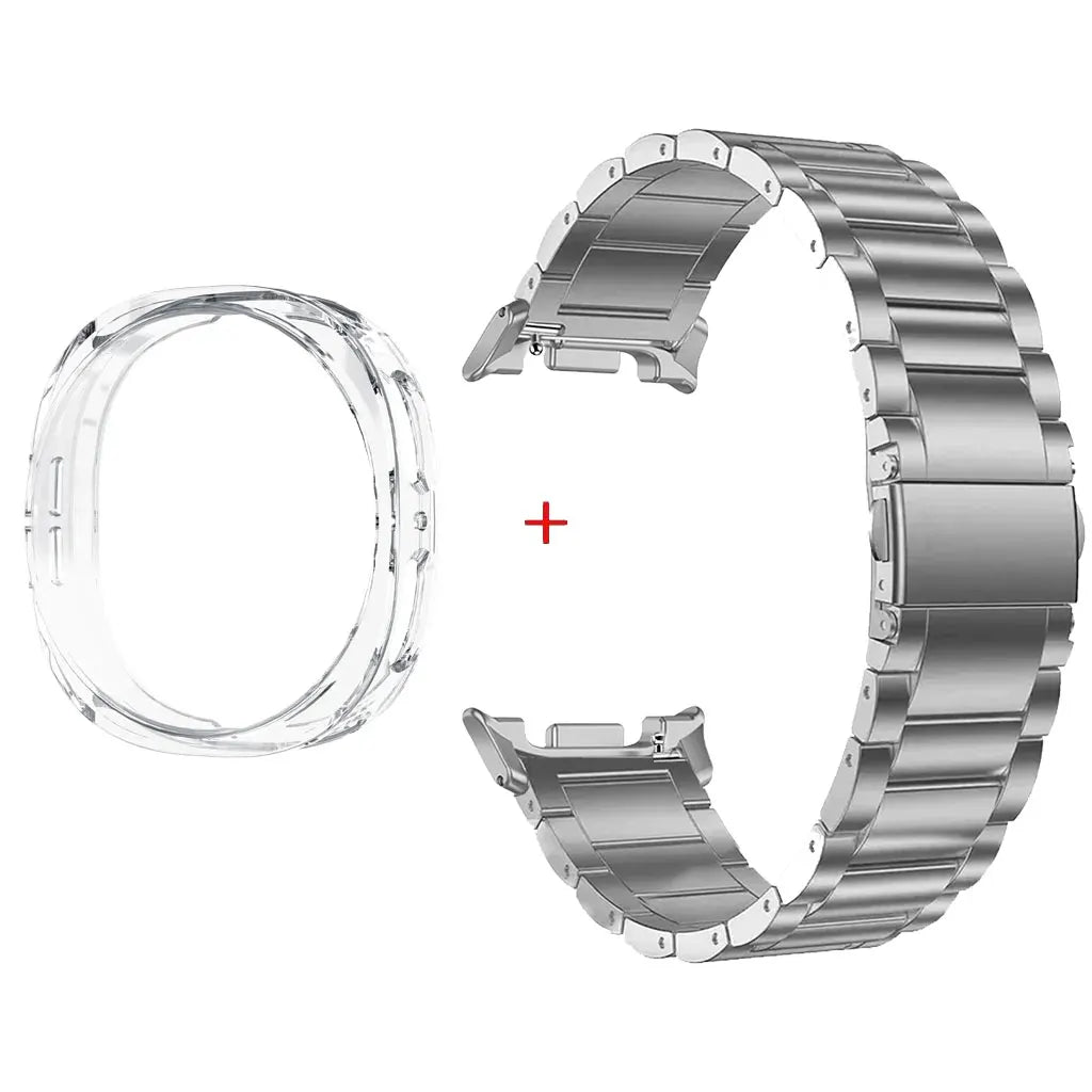 Stainless Steel Watch Band + Case for Samsung Galaxy Watch 8 40mm 44mm, Full Cover Metal Strap