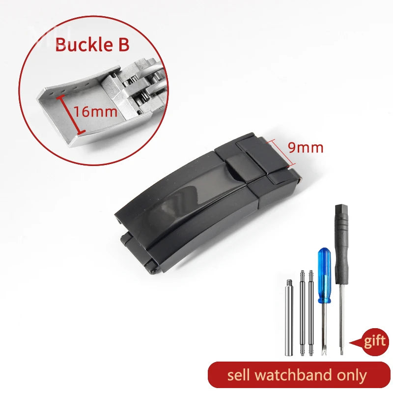 Original folding clasp in 904L stainless steel, for Rolex watch, frosted brushed silver, new Version Submariner 9x9 9x16mm