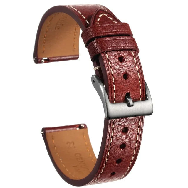 HEMSUT Italia, cinturino per orologio da uomo in vera pelle bovina, vintage, avvolgente, morbido, fatto a mano, in pelle, a sgancio rapido, 22mm, 18mm, 20mm