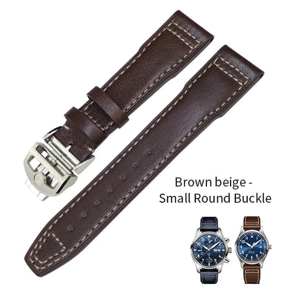 Cinturino per orologio in vera pelle da uomo, 20mm 21mm 22mm, adatto per orologio pilota IWC IW3777 PORTOFINO Mark 18, nero blu marrone