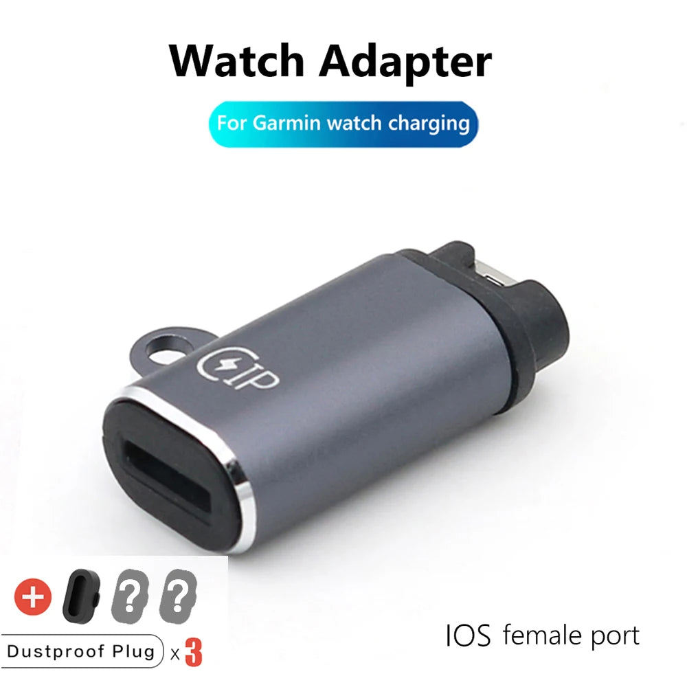 Adaptateur Portable de chargement de Type C/Micro USB/iOS, pour Garmin Fenix 7 7S 7X 6 6S 6X 5 5s 5X Venu 2 2S, convertisseur de chargeur de montre intelligente