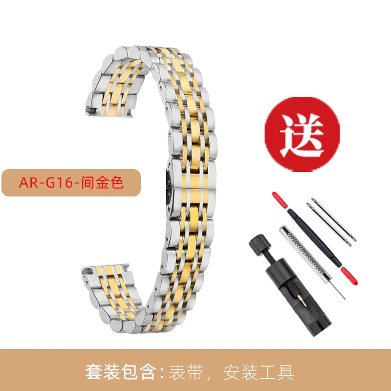 6mm 8mm 10mm 12mm 14mm 16mm Ladies Stainless Steel Buckle Mesh Watch Band Ultra-Thin Steel Bracelet Small Size Chain Width