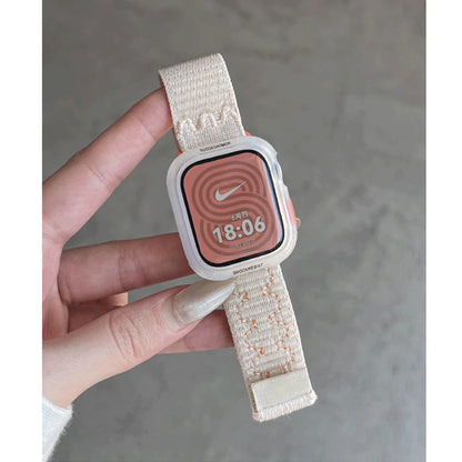 Coque en silicone + bracelet pour Apple Watch Series 11 10 9 8 7 45mm 41 Band SE 6 5 4 44 40mm, bracelet en nylon correa pour iWatch Ultra 49mm