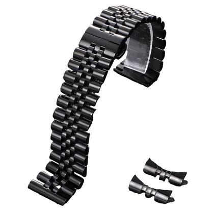 Solid steel watch bracelet for Rolex, flat and curved ends - with tool
