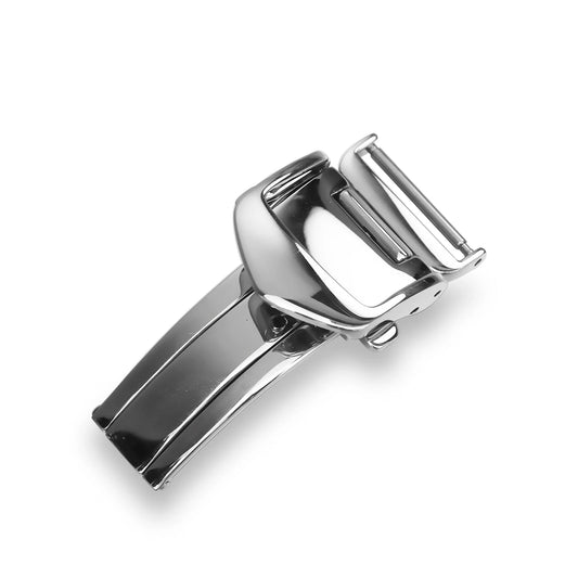 Remplacer pour SEIKO Premier 316L, boucle papillon déployante à ressort en acier inoxydable, bouton en argent poli, fermoirs de montre 16mm 18mm