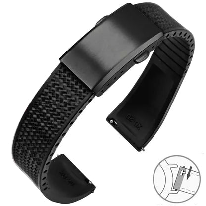 Bracelet montre Racing / Aviateur en caoutchouc Premium - Rapide, Boucle Déployante - A Découper